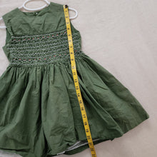 Load image into Gallery viewer, Vintage Smocked Mossy Polka Dot Dress 4t
