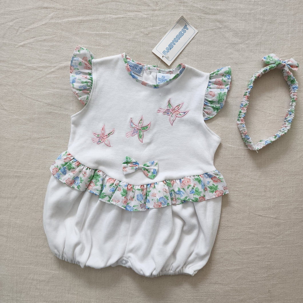 Vintage Deadstock Floral Matching Set 6-12 months