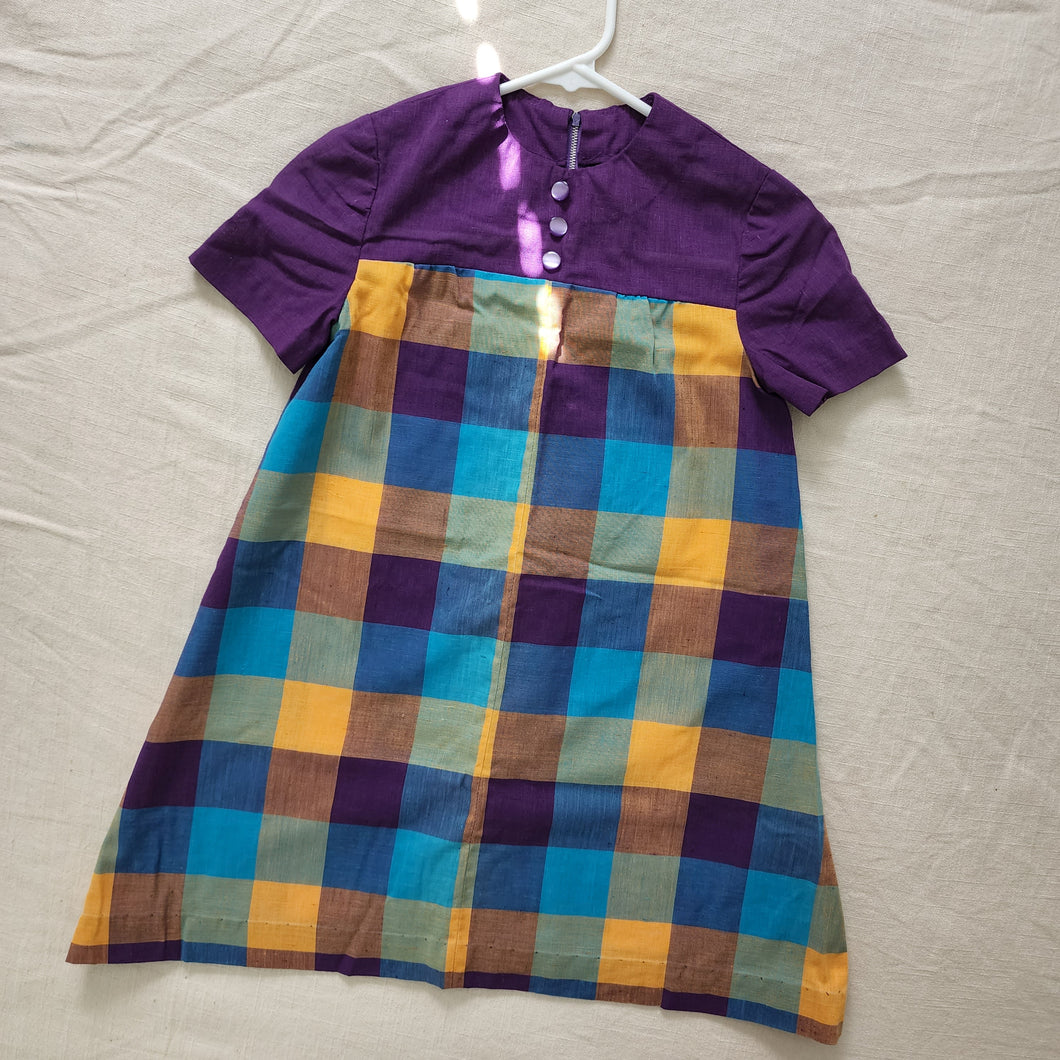 Vintage Fall Plaid Dress kids 6/8