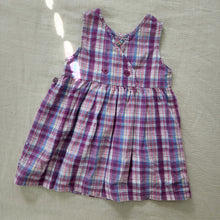 Load image into Gallery viewer, Vintage McKids Plaid Floral Embroidered Dress 24 months
