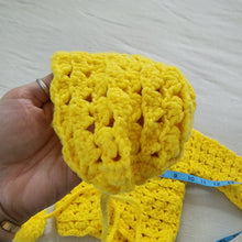 Load image into Gallery viewer, Vintage Yellow Crochet Sweater &amp; Bonnet 6-9 months
