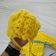 Load image into Gallery viewer, Vintage Yellow Crochet Sweater &amp; Bonnet 6-9 months
