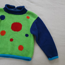Load image into Gallery viewer, Chunky Knit Polka Dot Color Pop Sweater 4t

