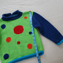 Load image into Gallery viewer, Chunky Knit Polka Dot Color Pop Sweater 4t
