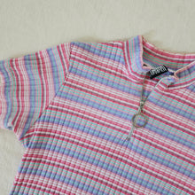 Load image into Gallery viewer, Vintage Striped Hoop Halfzip Shirt kids 12/14
