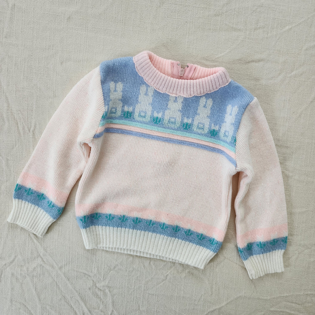 Vintage Bunnies Pastel Knit Sweater 12 months