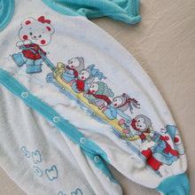 Load image into Gallery viewer, Vintage Snow Day Bear &amp; Penguin Sled Pjs 0-3 months
