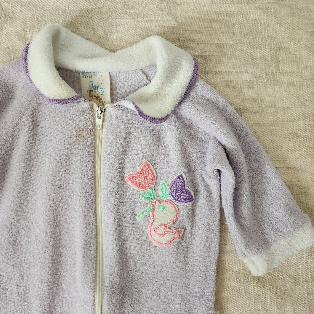 Vintage Lavender w/ Bird Applique PJs 6 months