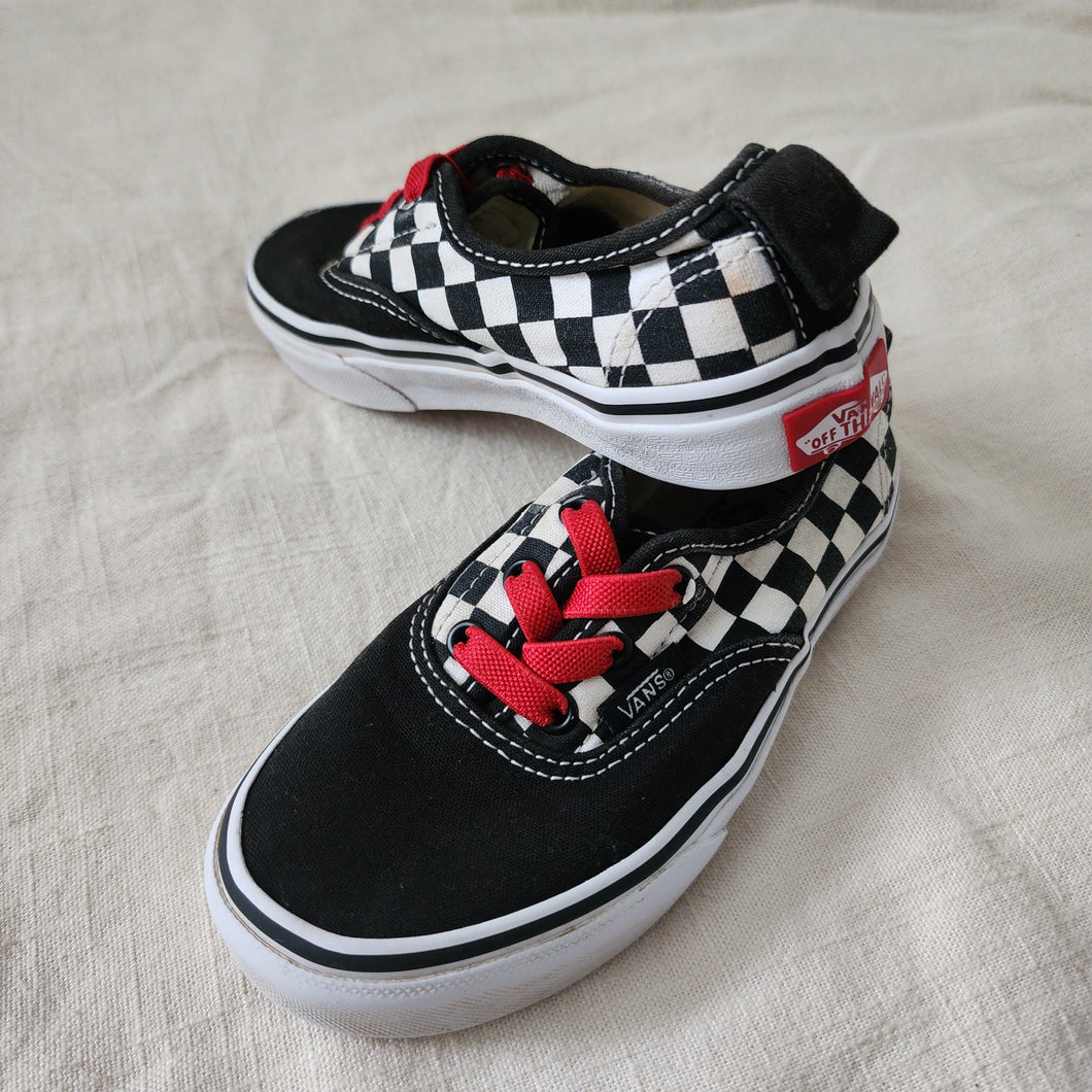 VANS Black Checkerboard Lace Shoes toddler/kid 12.5