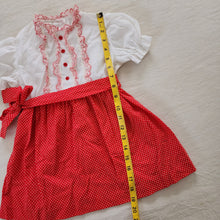 Load image into Gallery viewer, Vintage Red &amp; White Swiss Dot Dress 3t/4t
