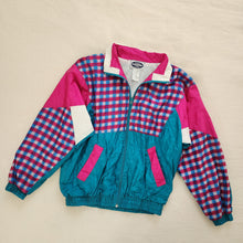 Load image into Gallery viewer, Vintage Plaid Color Block Windbreaker Jacket kids 14/16

