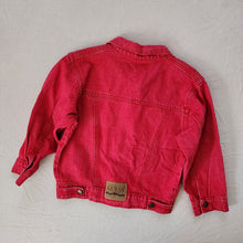 Load image into Gallery viewer, Vintage Guess Leather Patch Red Jean Jacket 5t
