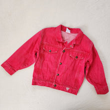 Load image into Gallery viewer, Vintage Guess Leather Patch Red Jean Jacket 5t
