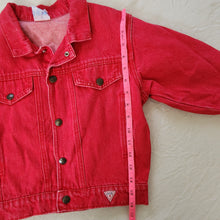 Load image into Gallery viewer, Vintage Guess Leather Patch Red Jean Jacket 5t
