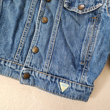 Load image into Gallery viewer, Vintage Guess Leather Patch Jean Jacket 2t
