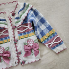 Load image into Gallery viewer, Vintage Patterned Rosebud Knit Sweater 4t/5t
