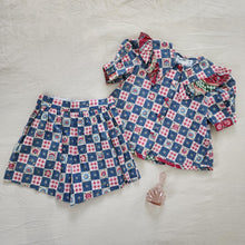 Load image into Gallery viewer, Vintage Floral Patchwork Shirt/Shorts Set kids 6
