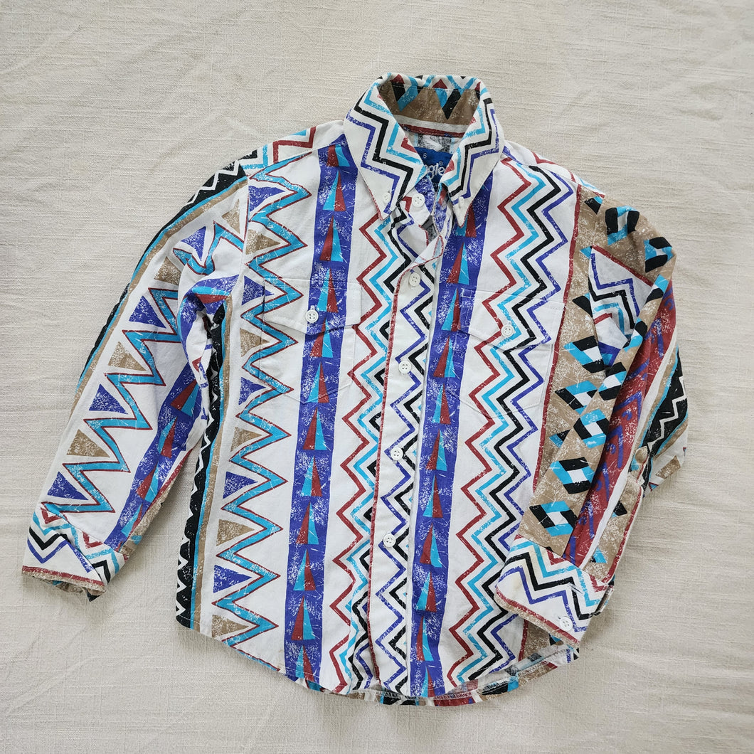 Retro Wrangler Pattern Buttondown Shirt kids 6