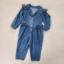 Load image into Gallery viewer, Vintage Denim Ruffled Bodysuit 3t *flaw
