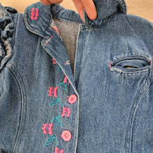 Load image into Gallery viewer, Vintage Denim Ruffled Bodysuit 3t *flaw
