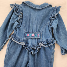 Load image into Gallery viewer, Vintage Denim Ruffled Bodysuit 3t *flaw
