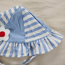 Load image into Gallery viewer, Vintage Striped Flower Sunhat 2/3t
