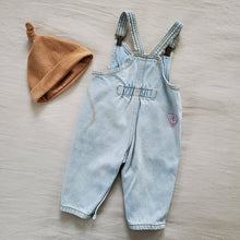 Load image into Gallery viewer, Vintage Guess Leather Patch Clip Overalls 6 months
