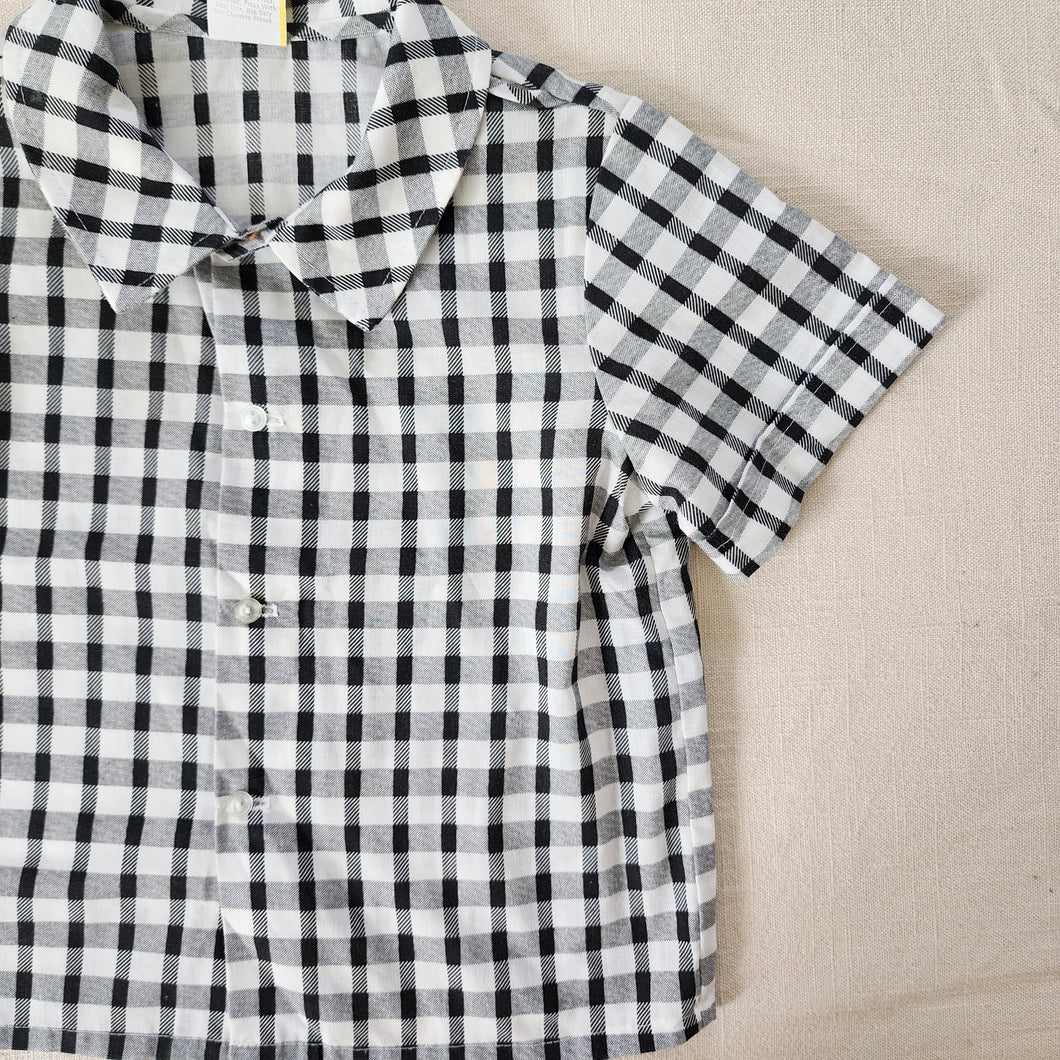 Vintage Black & White Plaid Shirt 3t