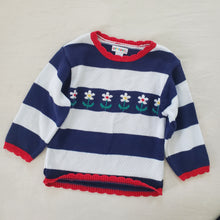 Load image into Gallery viewer, Vintage Gymboree Knit Striper Flower Sweater 5t+

