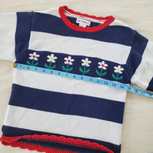 Load image into Gallery viewer, Vintage Gymboree Knit Striper Flower Sweater 5t+
