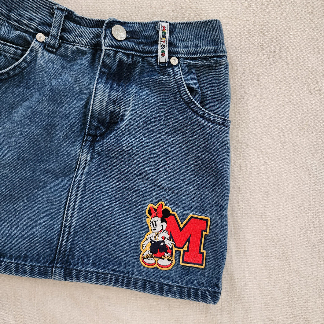Vintage Mickey Minnie Mouse Denim Skirt 5t