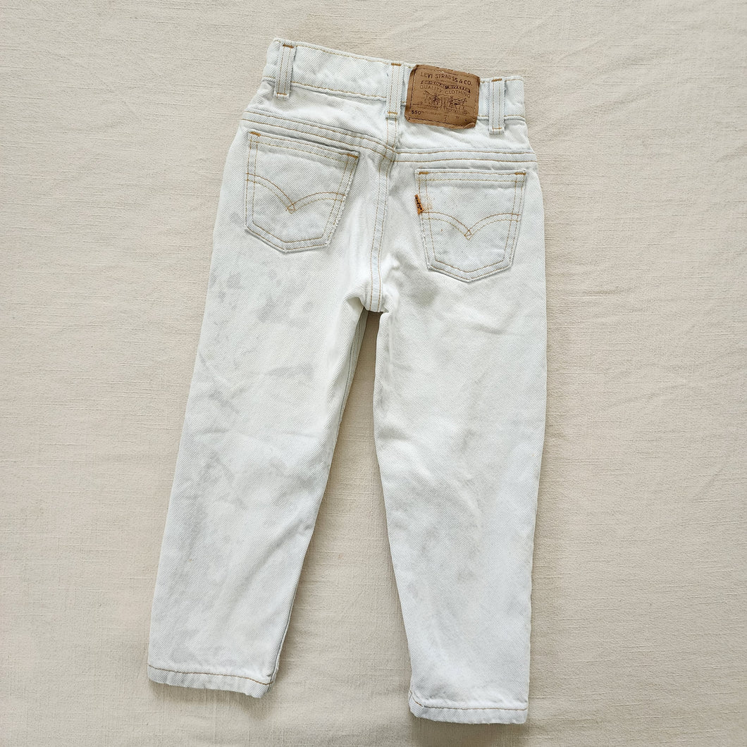 Vintage Levi's Bleached 550 Fit Jeans Orange Tab 5t *flaw