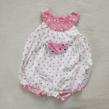 Load image into Gallery viewer, Vintage Polka Dot Watermelon Bubble Romper 18-24 months
