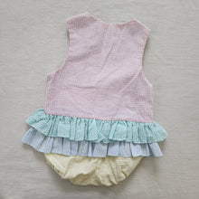 Load image into Gallery viewer, Vintage Color Block Gingham Romper 18-24 months

