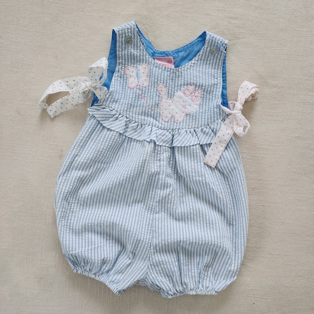 Vintage Kitty Seersucker Romper 24 months