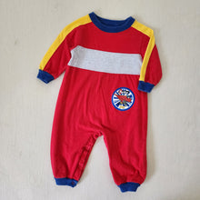 Load image into Gallery viewer, Vintage Dino on Bike Color Block Bodysuit 12 months
