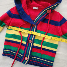 Load image into Gallery viewer, Vintage Striped Knit Hooded Sweater 2t/3t
