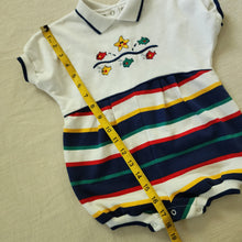 Load image into Gallery viewer, Vintage Fish Striped Bubble Romper 2t
