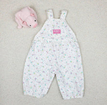 Load image into Gallery viewer, Vintage Floral White Oshkosh Bubble Overalls 3-6 months
