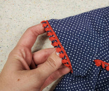 Load image into Gallery viewer, Vintage Dotted Navy &amp; Red Dress 2t
